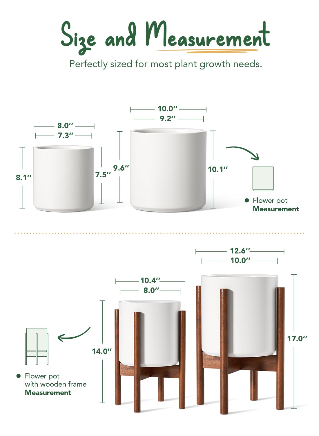 LE TAUCI planters with floor-protecting feet pads.