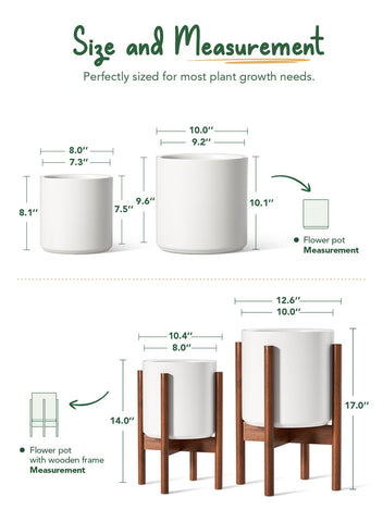 LE TAUCI planters with floor-protecting feet pads.