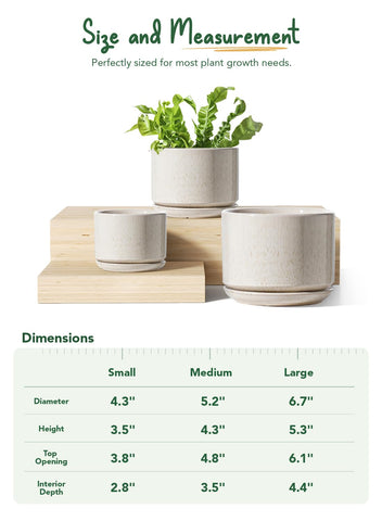 LE TAUCI pot with saucer and drainage net protects surfaces during watering.