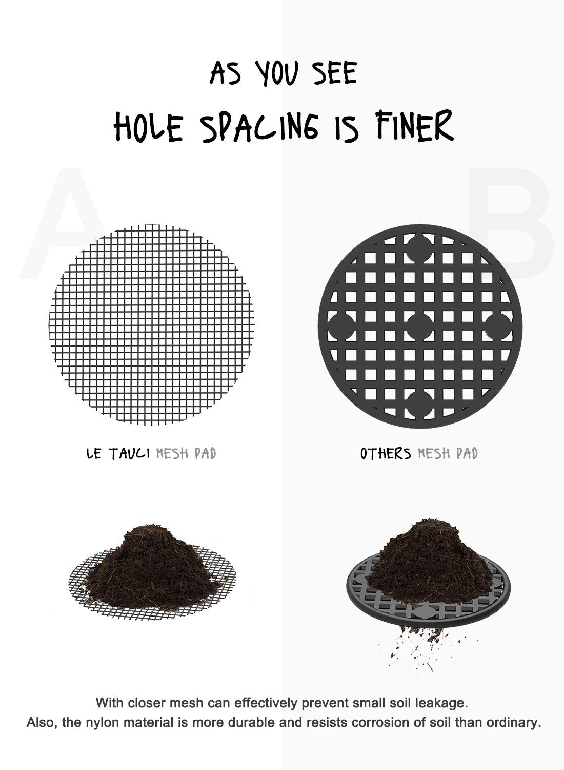 LE TAUCI reusable mesh pad protecting plant roots while letting water flow