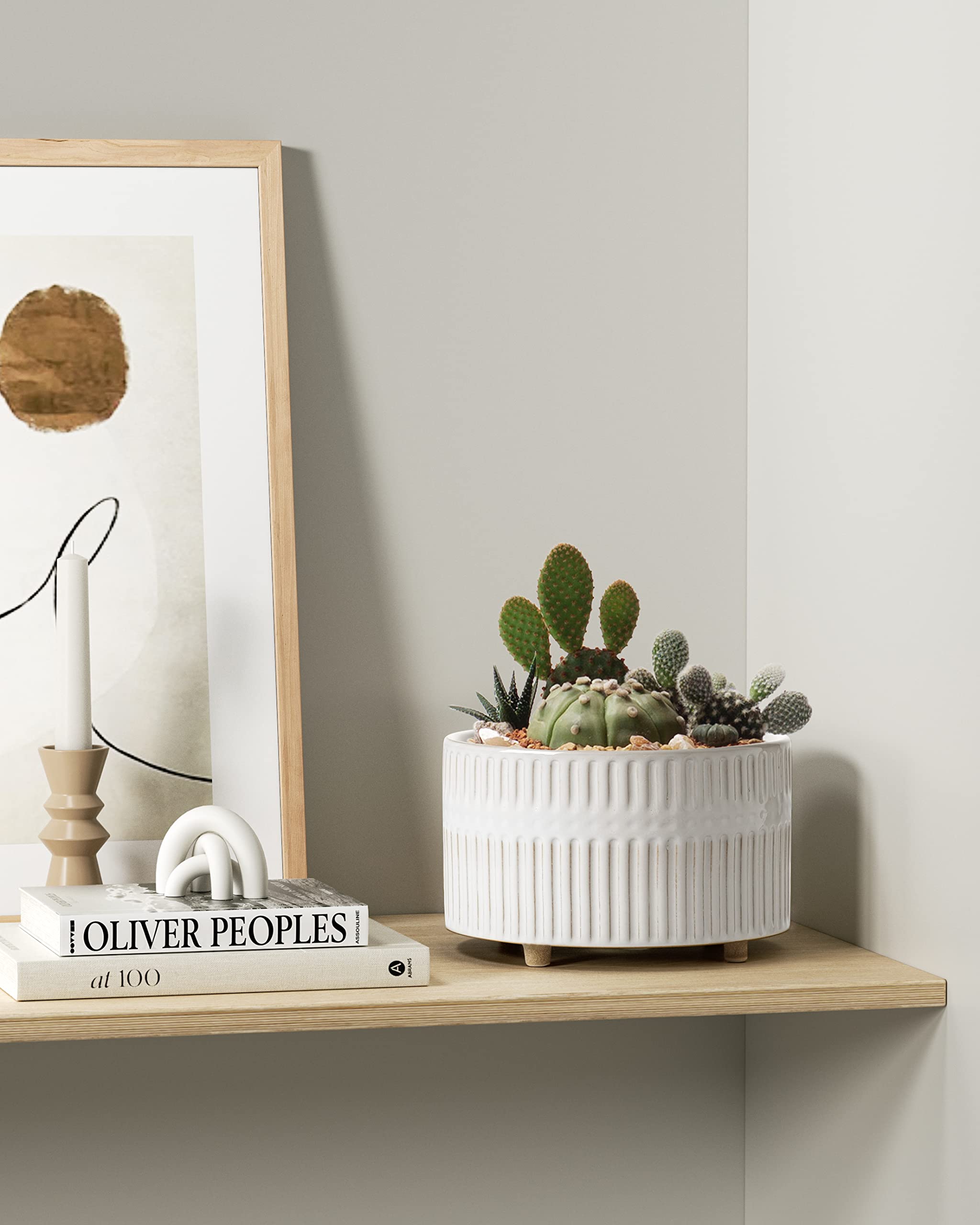 LE TAUCI succulent planters with footed design, improving air circulation under the pot.