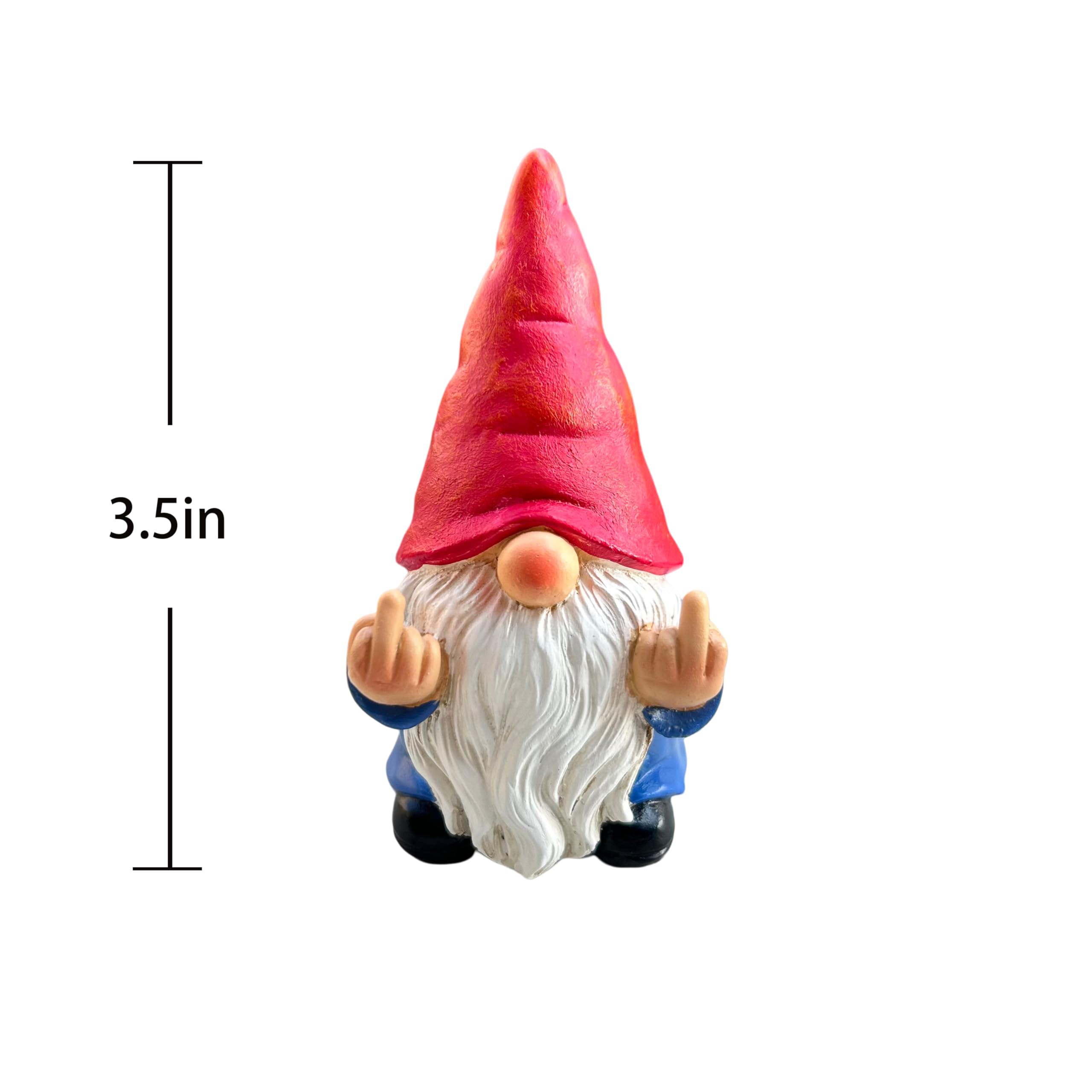 Hand-painted with lead-free paint on the Middle Finger Gnome for safe display.