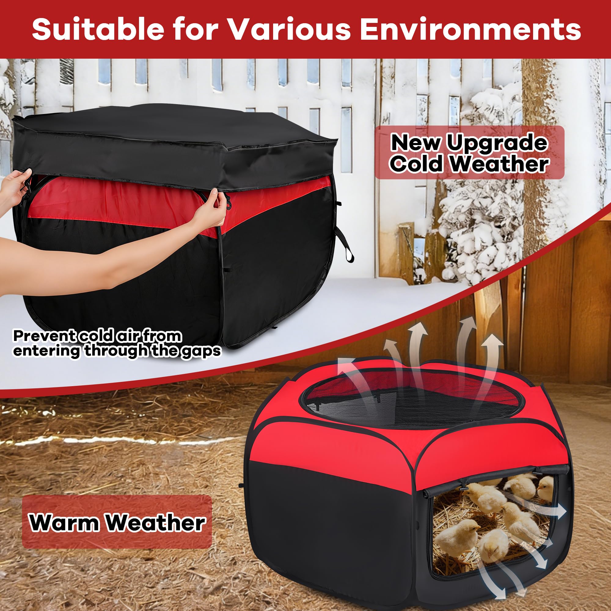Leadinor Brooder Box ground stakes secure the unit outdoors.
