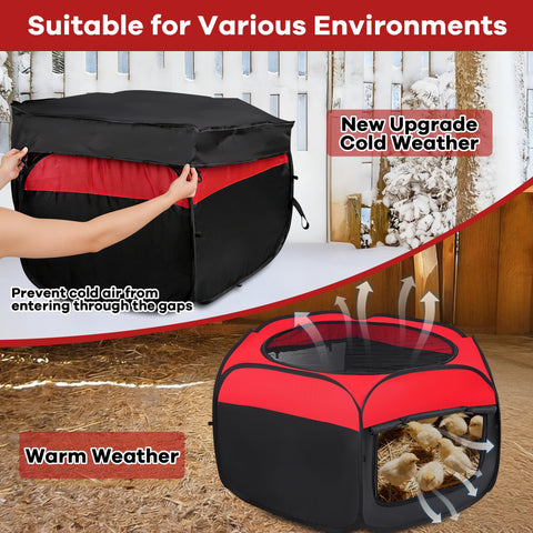 Leadinor Brooder Box ground stakes secure the unit outdoors.