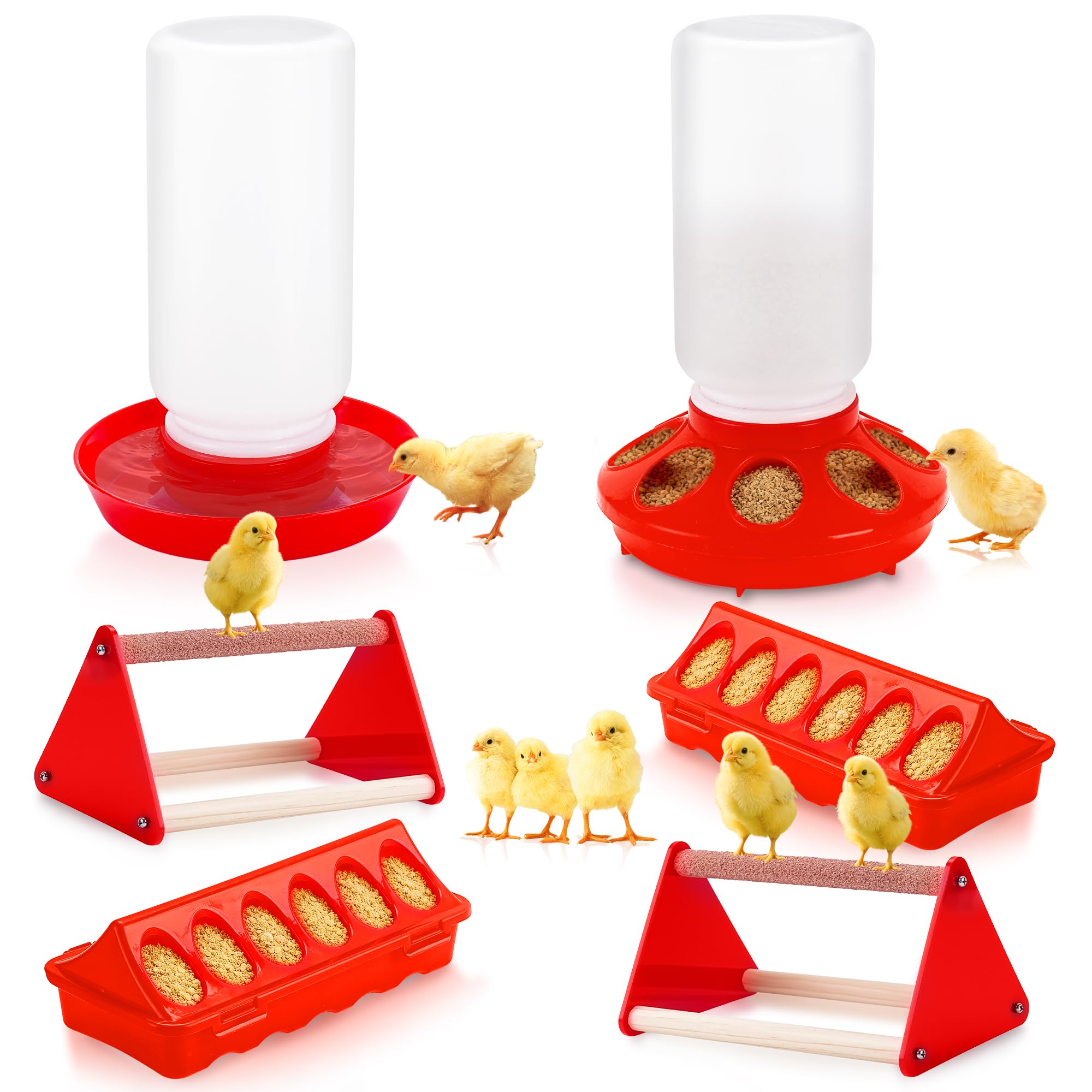 Leadinor chicken feeder and waterer front view for easy chick feeding.