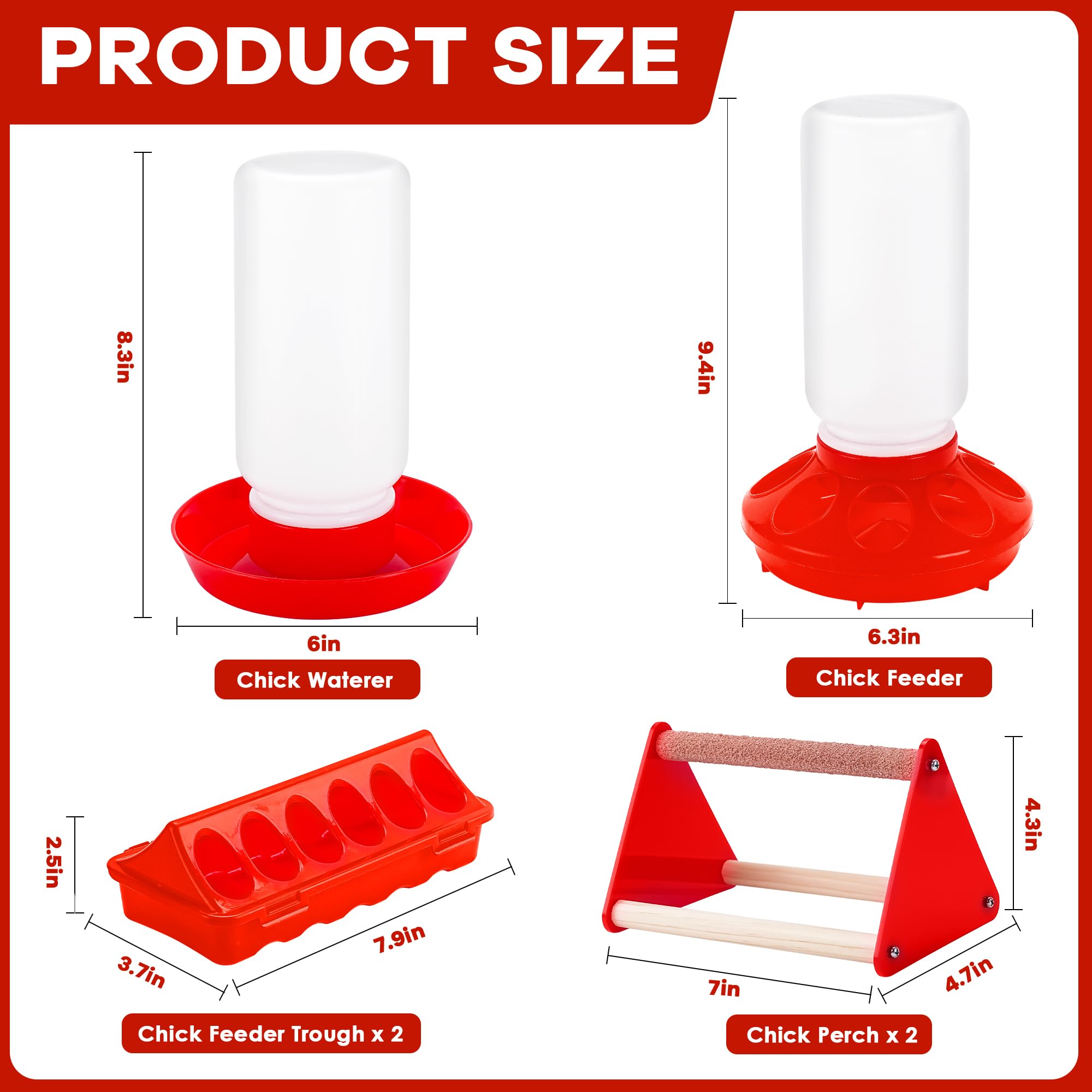 Leadinor chicken feeder and waterer side view with large capacity.
