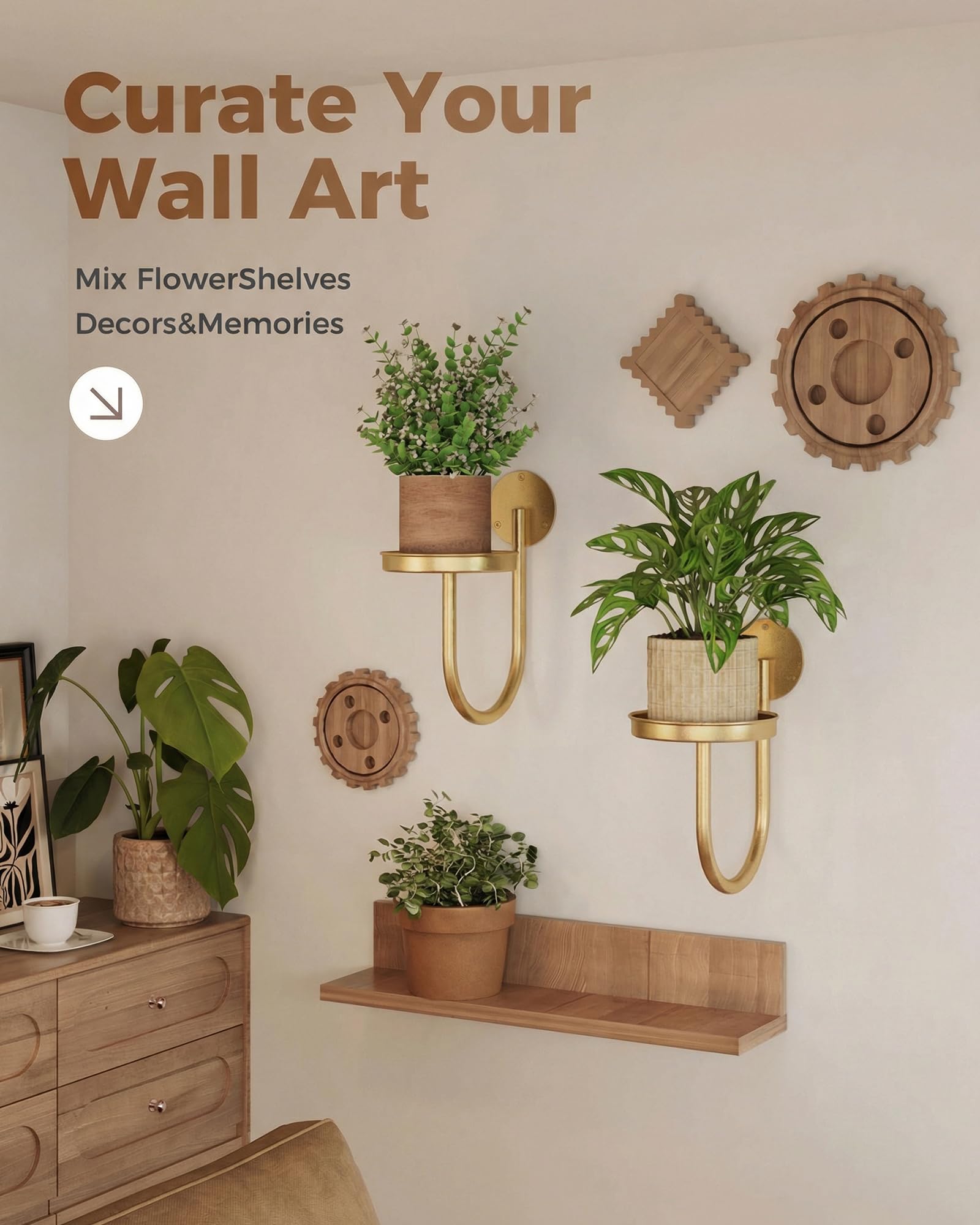 Leaf&lull window planter in golden finish ideal for sun-loving plants