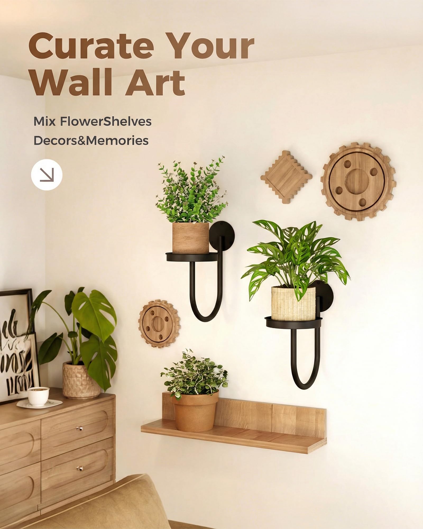 Leaf&lull window-planter shelf bathed in sunlight, bright plant gallery.
