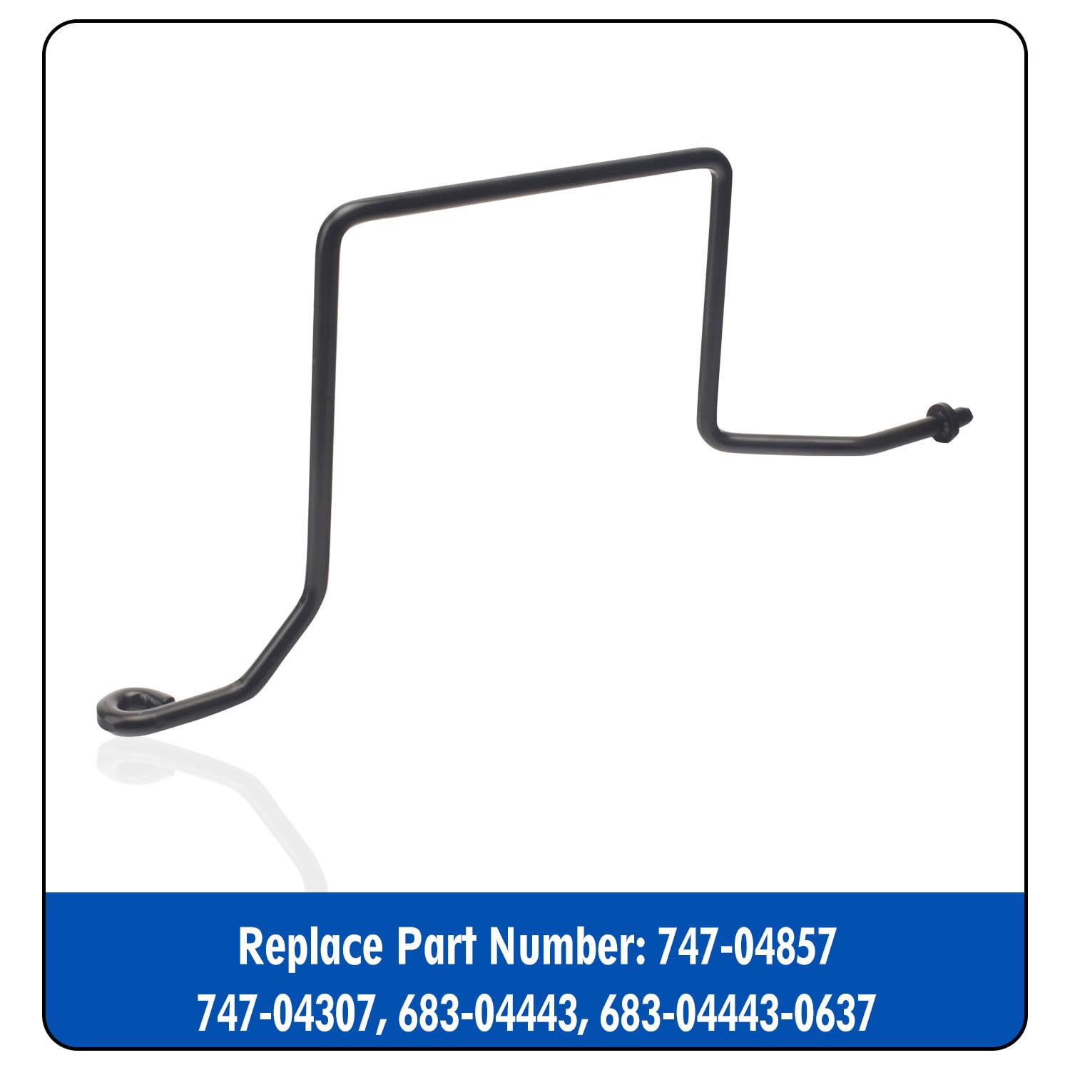 Leaflex belt keeper rod in outdoor mower setting emphasizes rugged outdoor use.