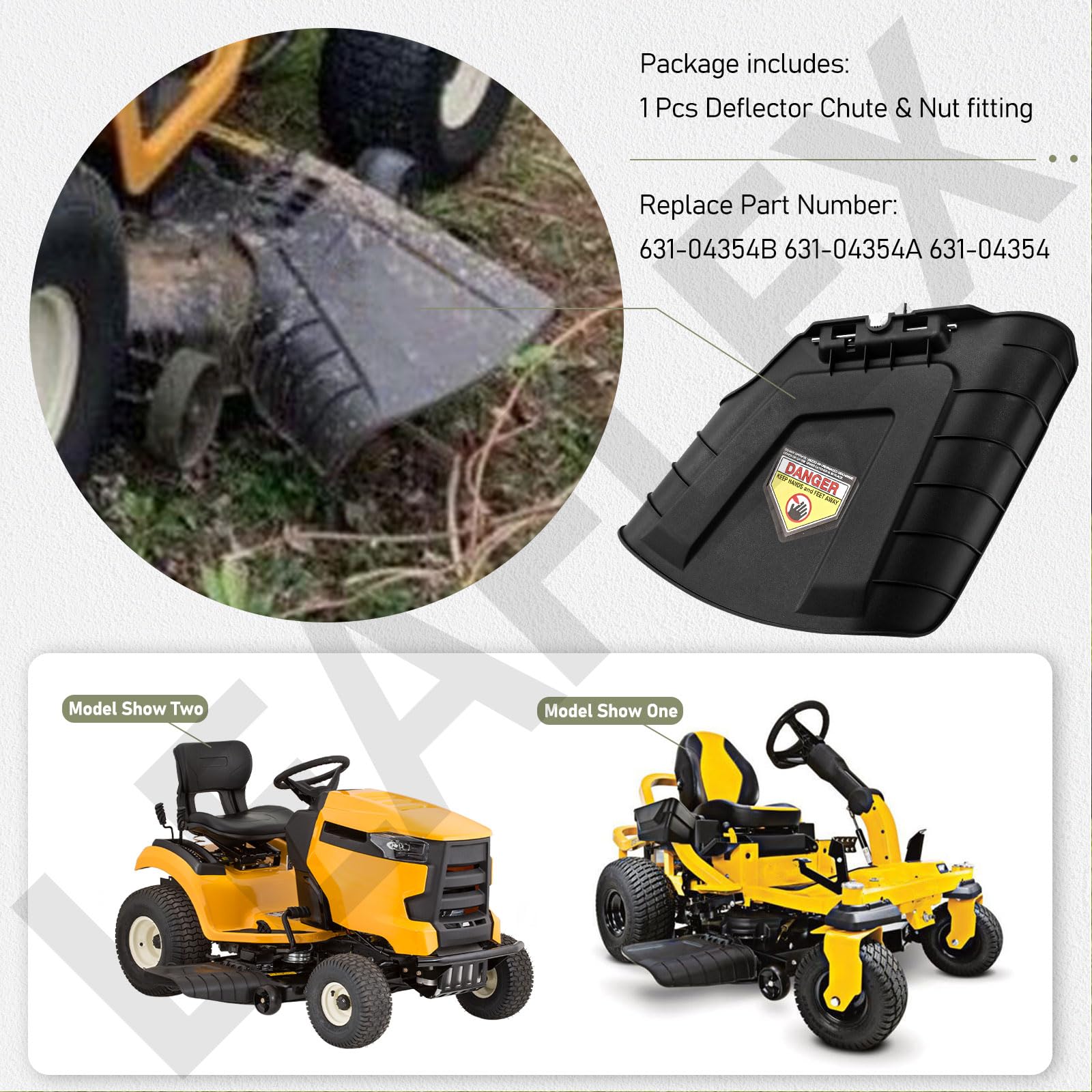 Leaflex chute assembly uses durable materials for extended outdoor use.