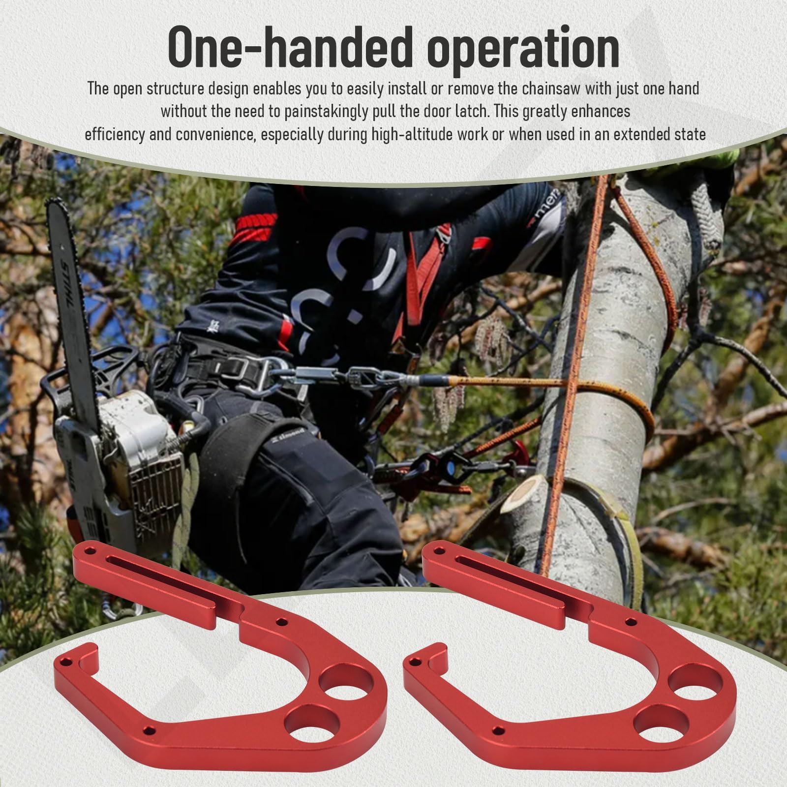 LEAFLEX quick-install hook shown on safety belt