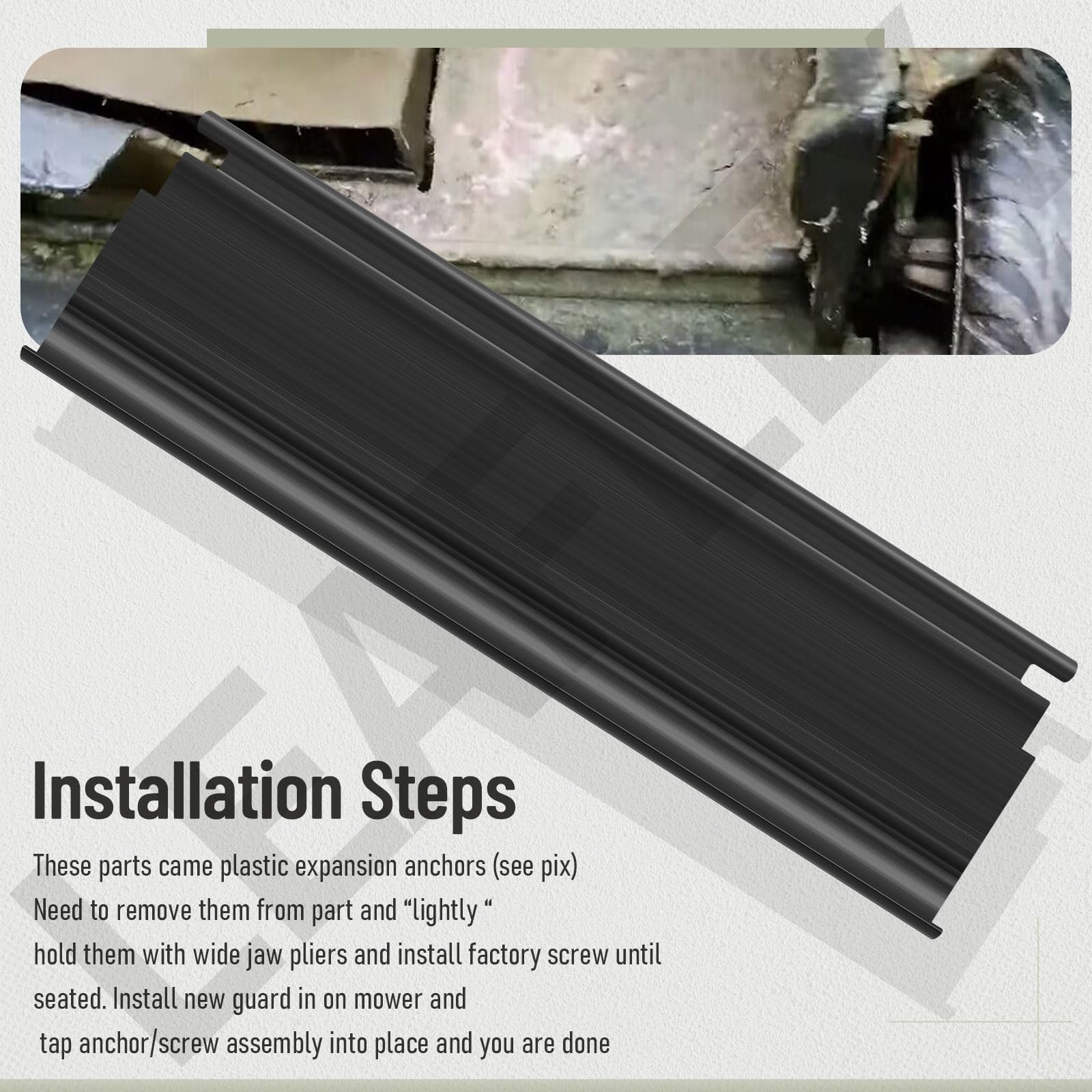 LEAFLEX trailing shield flap protects the operator from debris during mowing.