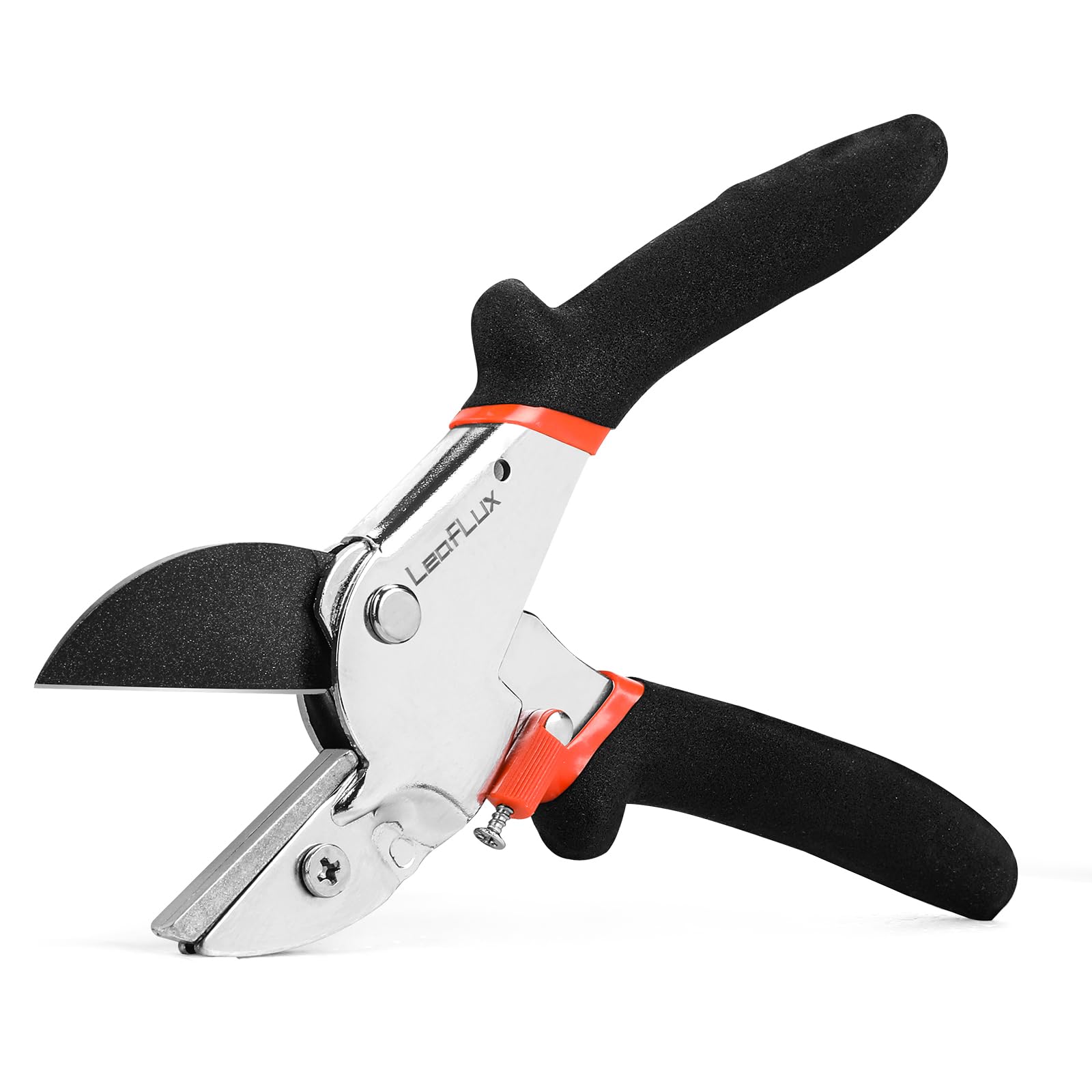 LeafLux 8-inch pruning shears blade close-up showing precise SK-5 edge for clean cuts
