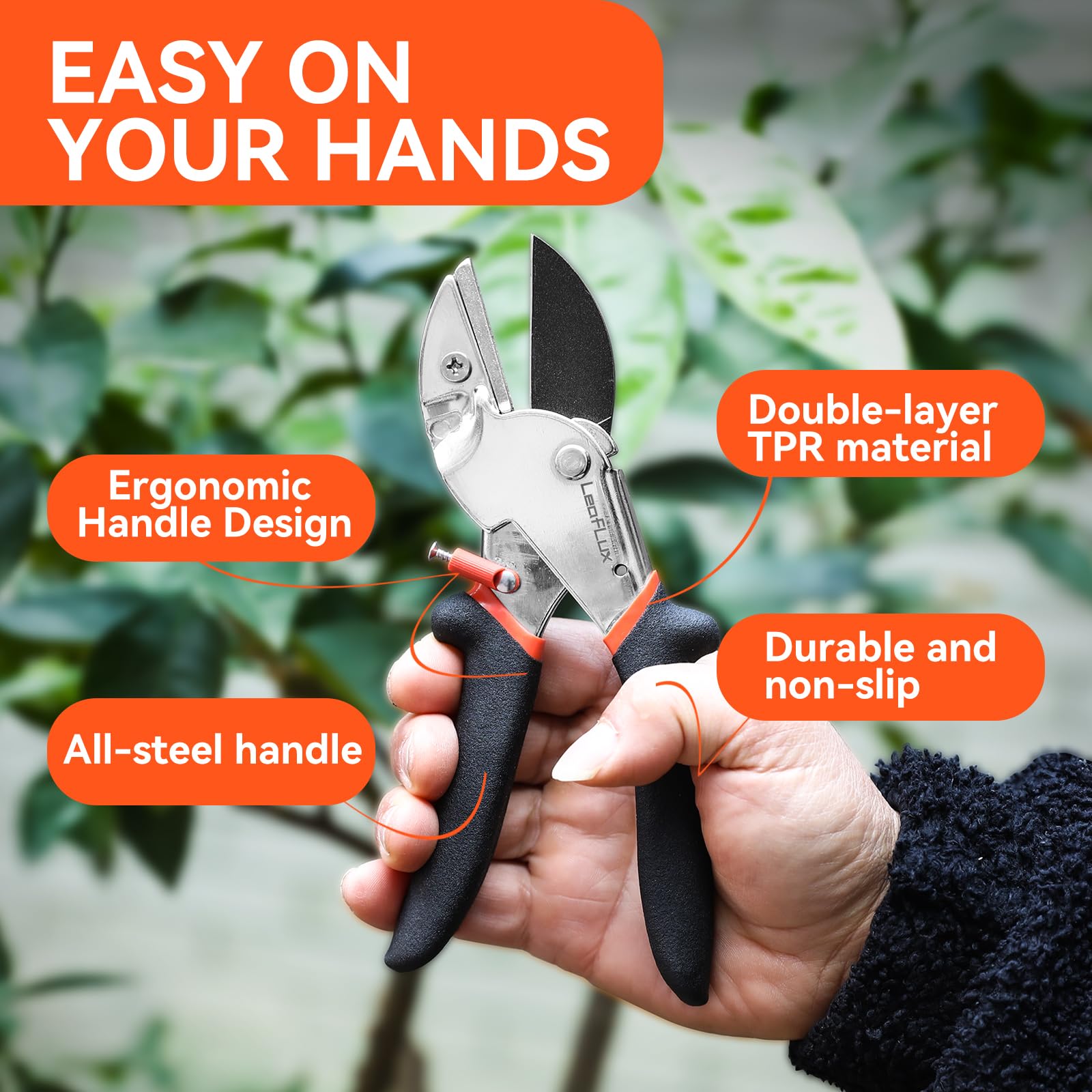 LeafLux all-metal construction with internal spring reduces detachment risk