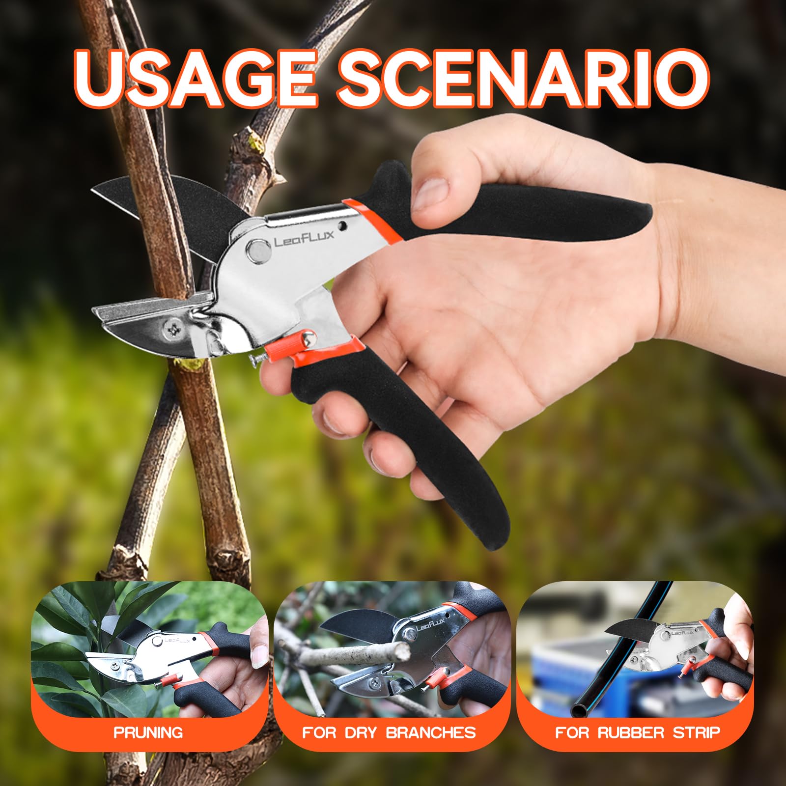 LeafLux replaceable blade system for extended life during heavy garden tasks