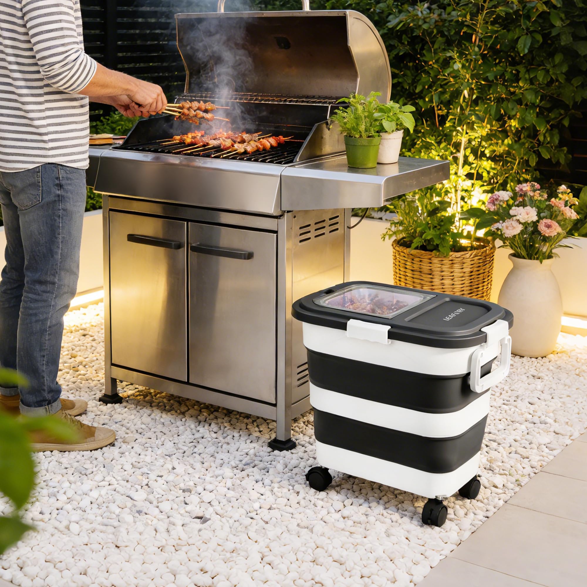 Leafory 35-40 lbs capacity for longer grilling sessions