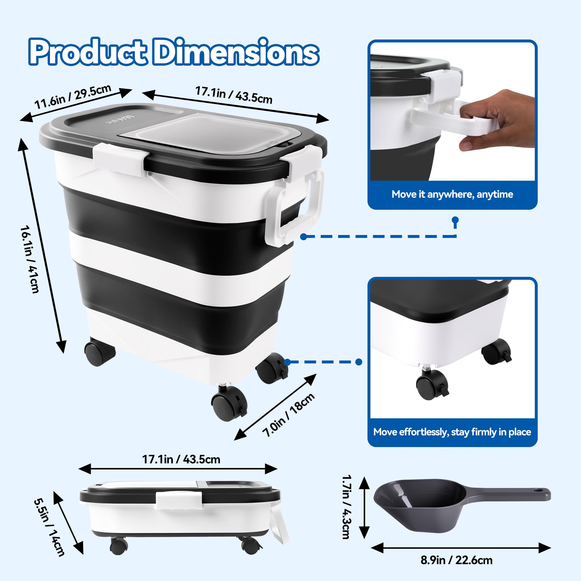 Leafory wheels enable easy transport of pellets around the outdoor setup