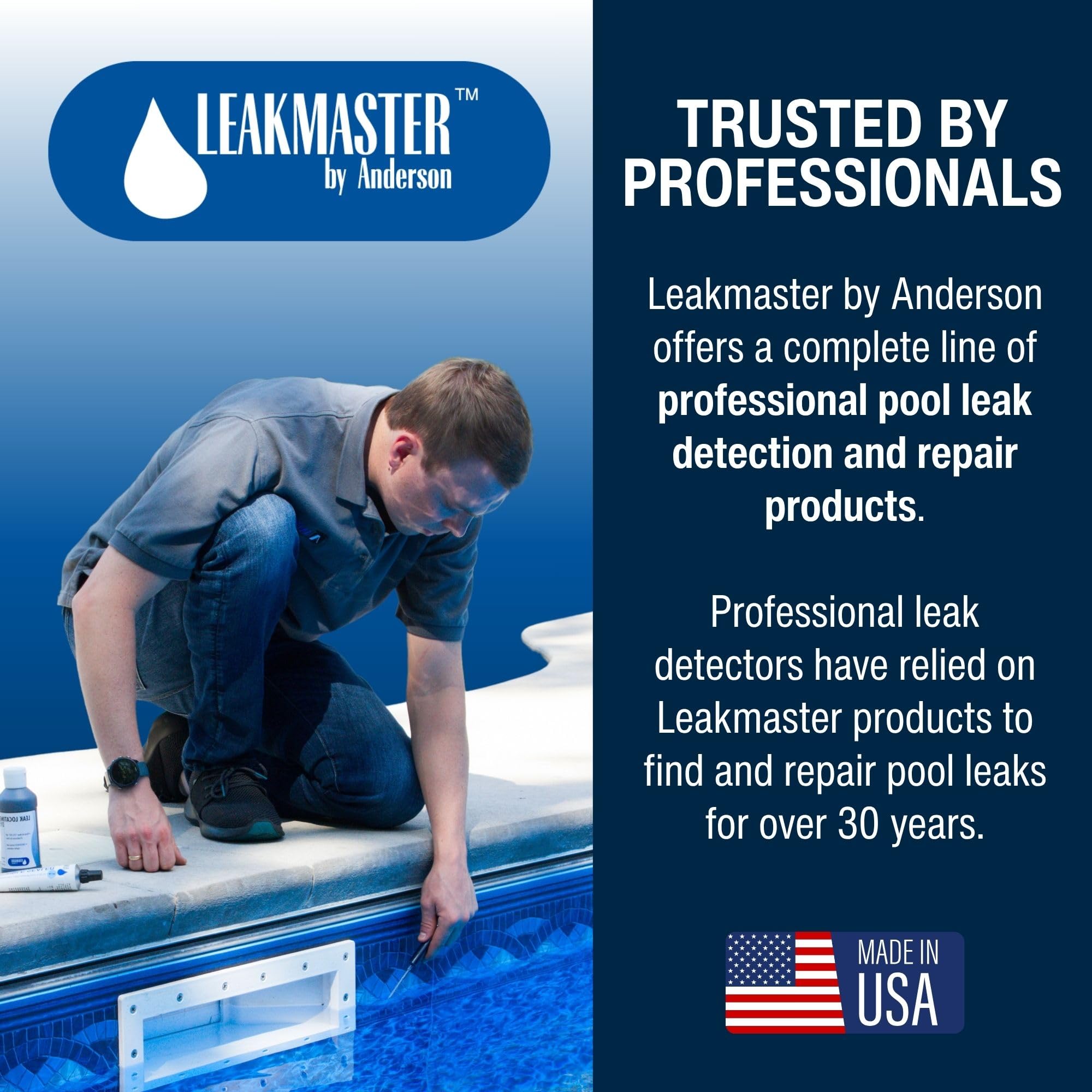 Leakmaster compatible with sealants and epoxies for repairs