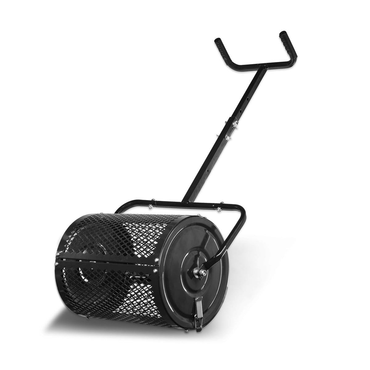 Leanaco heavy-duty compost spreader drum assembly for even lawn distribution.