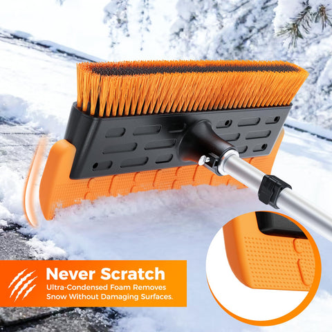 Leanaco patented arc brush 16-inch clears large areas of snow quickly without scratching.