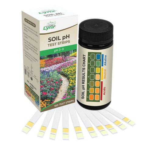 Leaping Lynx soil pH test strip kit 100 indoors and outdoors for quick soil checks.
