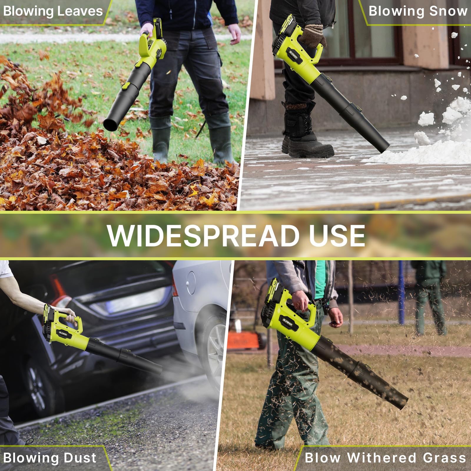 LEAPUL leaf blower setup with charger and batteries ready to go