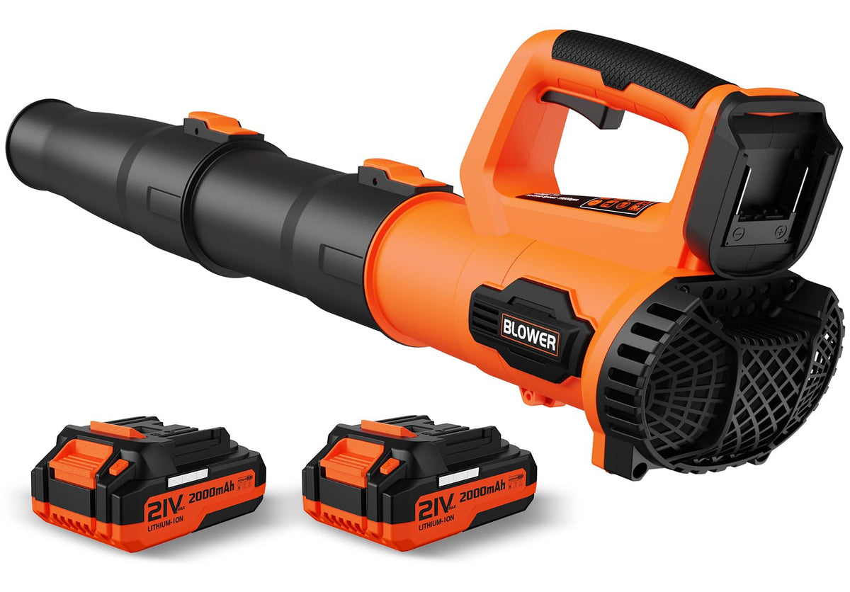 LEAPUL leaf blower with dual batteries enables continuous cleanups.