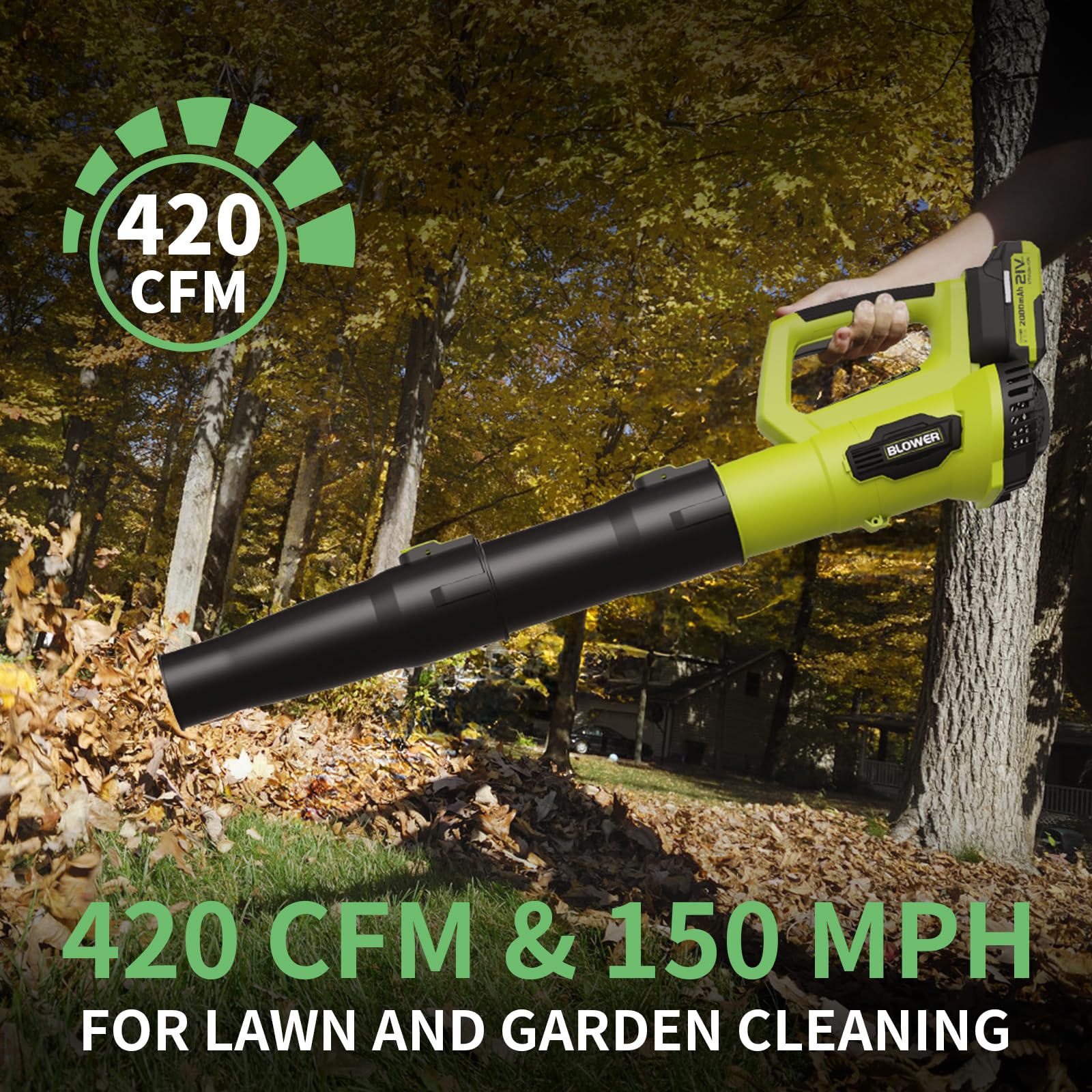 Lightweight 4 lb LEAPUL Leaf Blower with detachable design for simple transport.