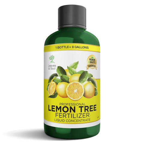 Leaves and Soul lemon-tree fertilizer bottle with balanced nutrients for healthy growth