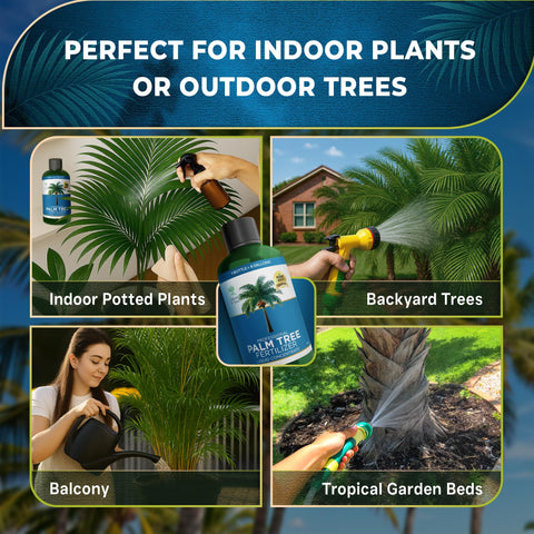 Leaves and Soul outdoor-palm-garden shows lush tropical palm setup.