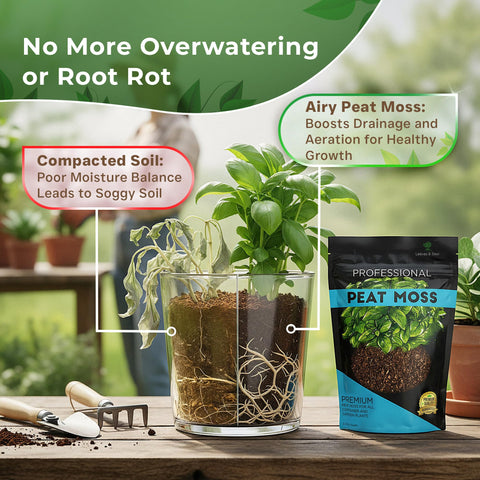 Leaves and Soul orchid repotting with peat moss supports airy roots.