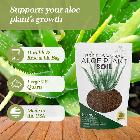 Leaves and Soul premium soil mix ingredients for improved nutrient uptake.