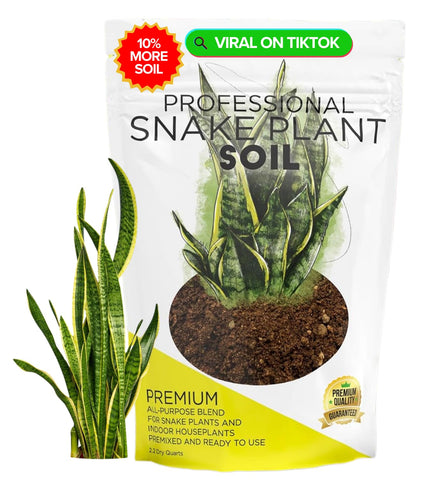 Leaves and Soul professional snake plant soil front bag promotes healthy root aeration for thriving growth.