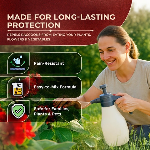 Leaves and Soul VarmiPro pet-safe formula used around lawn and flowers