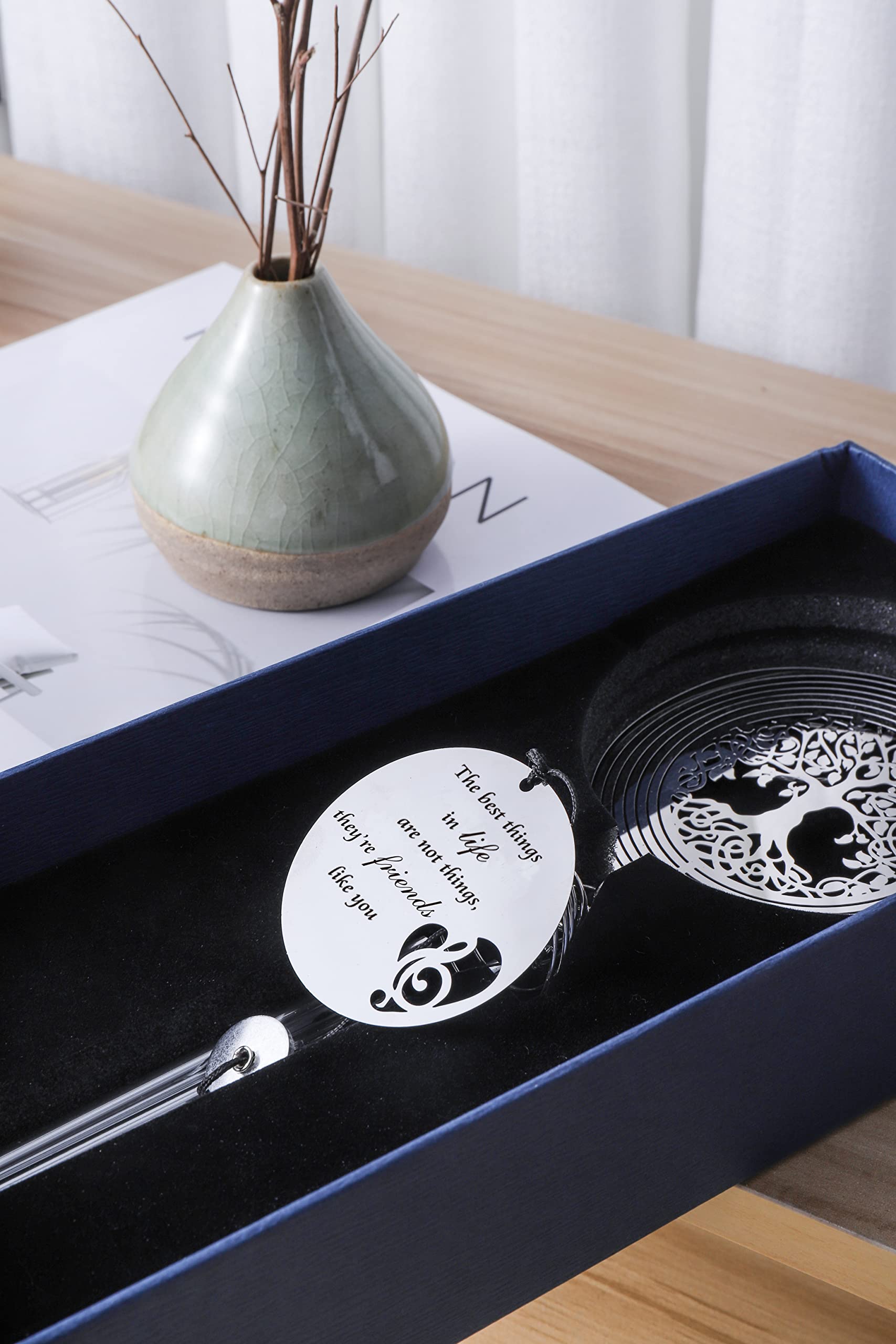 LEAVORES personal message disc wind chime offering a heartfelt touch for friends