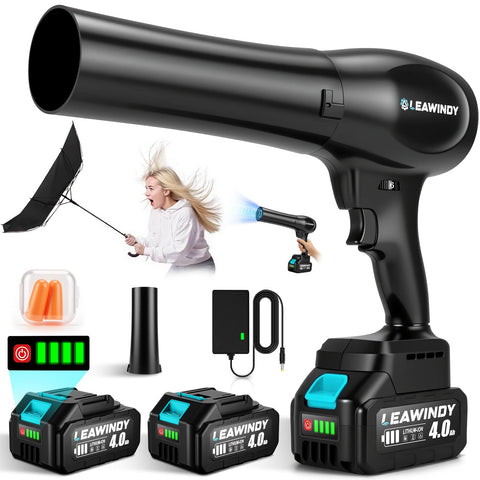 LEAWINDY cordless leaf blower with battery pack for unrestricted outdoor cleanup