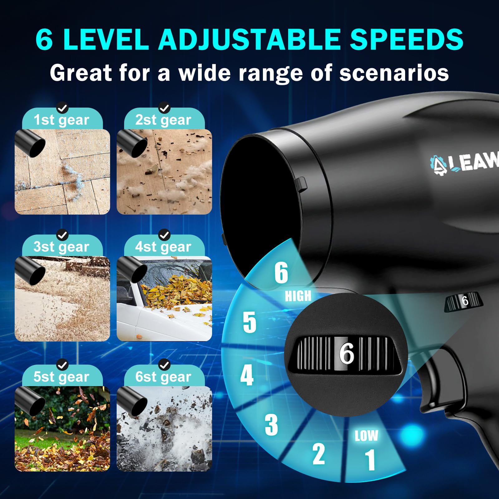 LEAWINDY quick-connect nozzle for fast setup and targeting