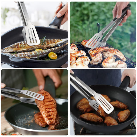 Lebabo easy pull lock keeps tongs closed for compact storage
