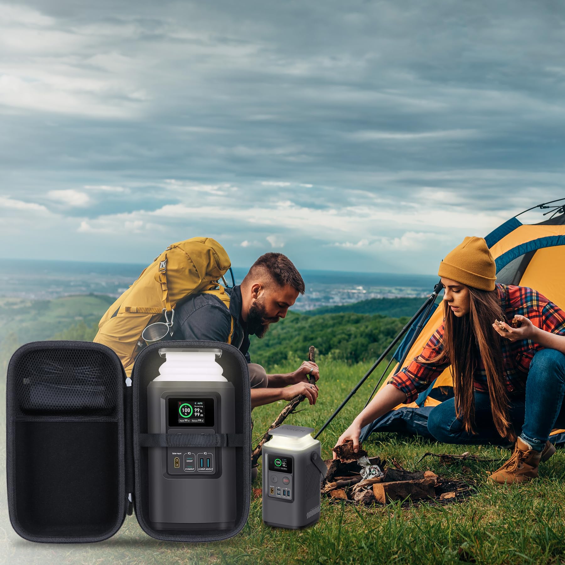 Lebakort green case ideal for camping and travel use.