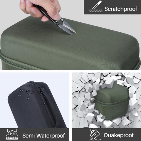 Lebakort green case hand carry handle for easy transport.