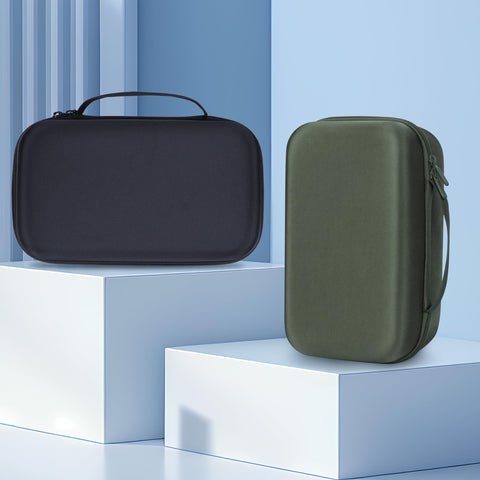 Lebakort green case opened reveals inner lining and organized mesh.