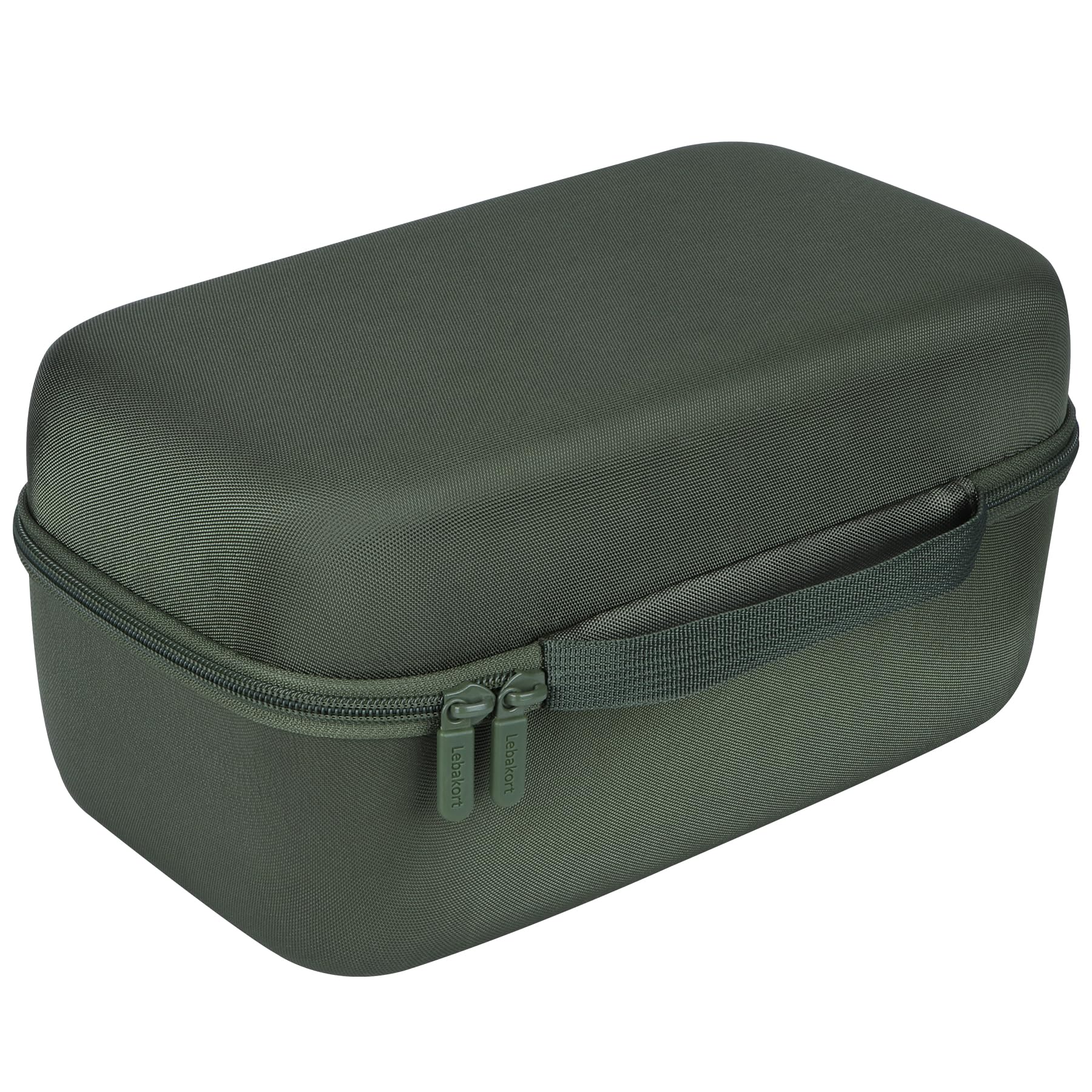 Lebakort green case zipper closure offers smooth access.