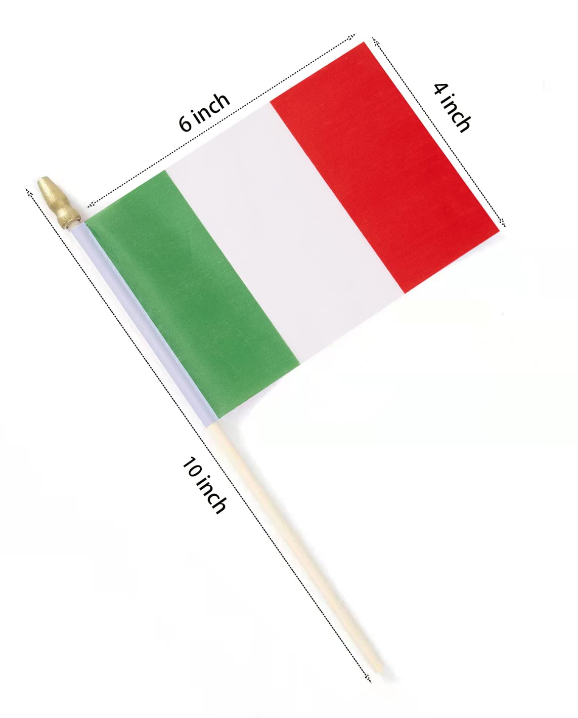 Lebei 4x6 inch Italian flag on a stick for celebrations