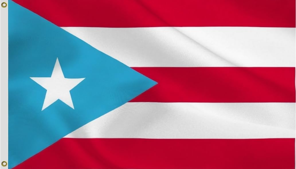LEBLEBALL 2x3 ft light blue Puerto Rico flag, front view, fade-resistant vivid colors for outdoor displays