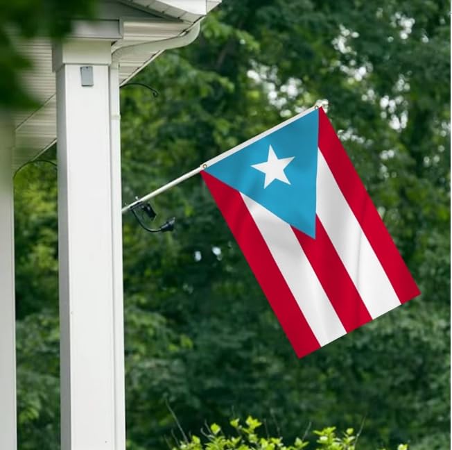 LEBLEBALL Puerto Rico flag with brass grommets, demonstrating durable mounting hardware