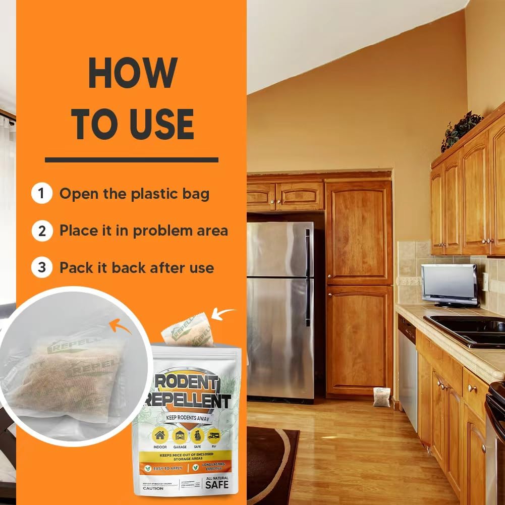 LEBMP mouse deterrent pouches for garage protect vehicles and tools from nibbling