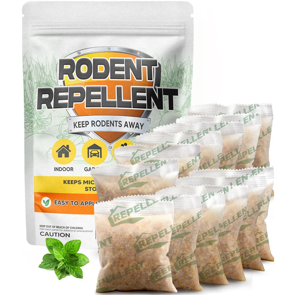 LEBMP rodent repellent pouches peppermint for indoor and outdoor use helps deter mice and rats