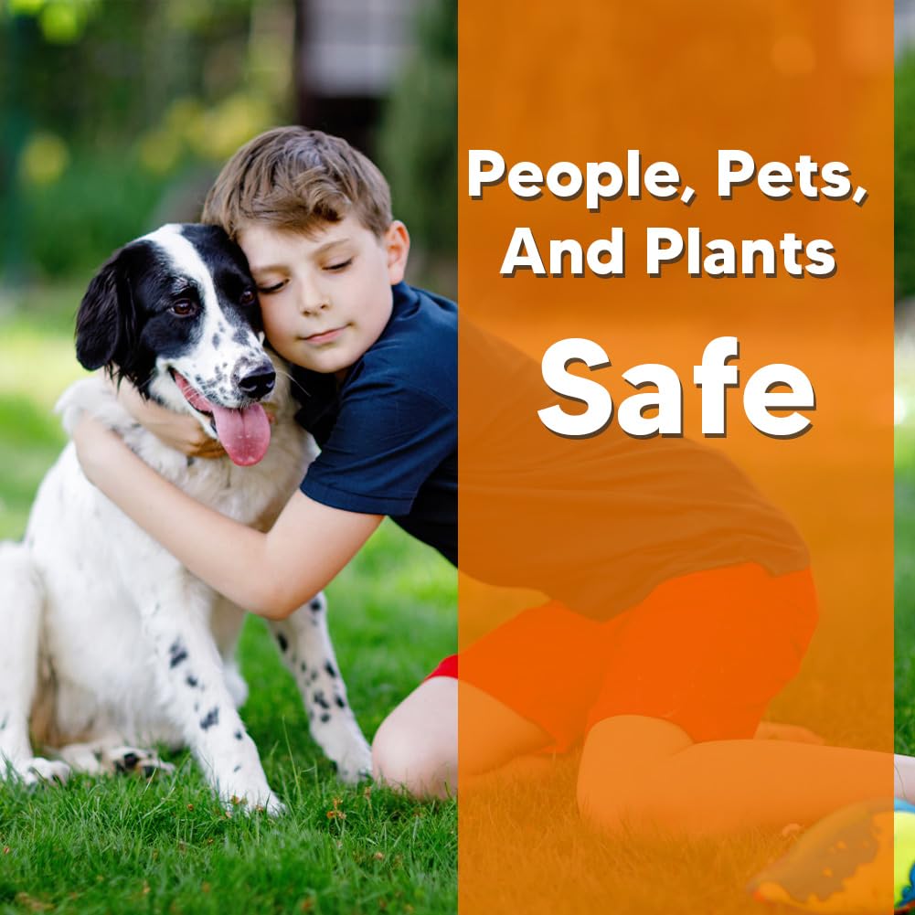 Family-friendly outdoor space with safe, non-toxic deterrent visible.