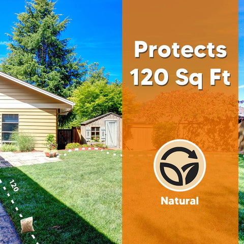 12-pouch package shown in use near a yard fence for practical protection.