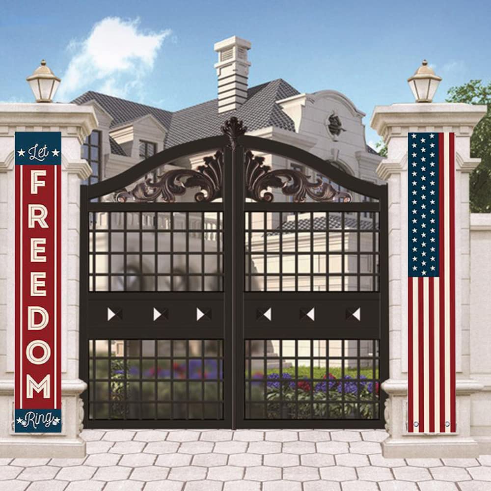LeChamp patriotic hanging sign, perfect for welcoming guests at lawn or veranda on patriotic events.